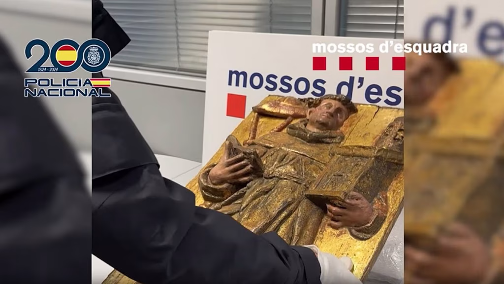 Recuperan un retablo robado en un monasterio navarro fundado por guerreros