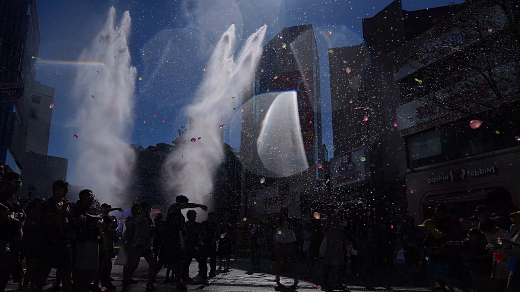 Un festival de Tokio convierte las calles en una gran batalla de agua