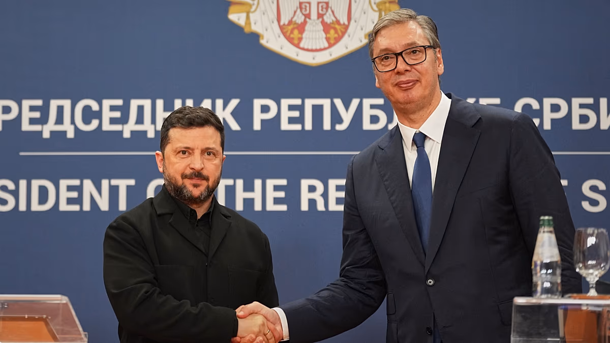 Vučić envía un mensaje a Bruselas y a Moscú tras recibir a Zelenski