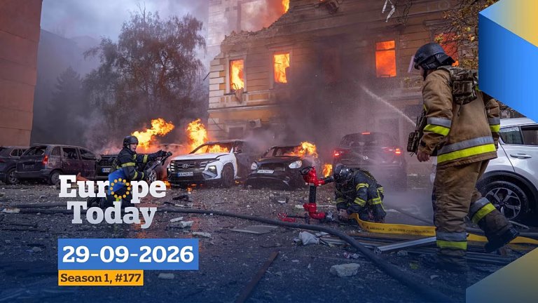 Europe Today: Ucrania busca financiación urgente en Bruselas mientras los drones rusos no dan tregua en Kiev